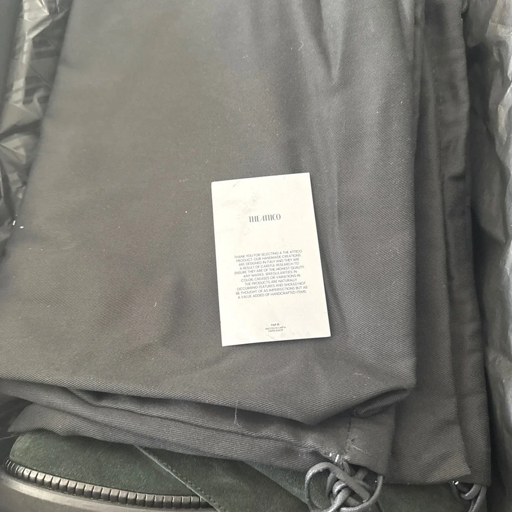 The Attico Robin Green Fade Suede Slouchy Combat Boots 39 new in box - Picture 6 of 13